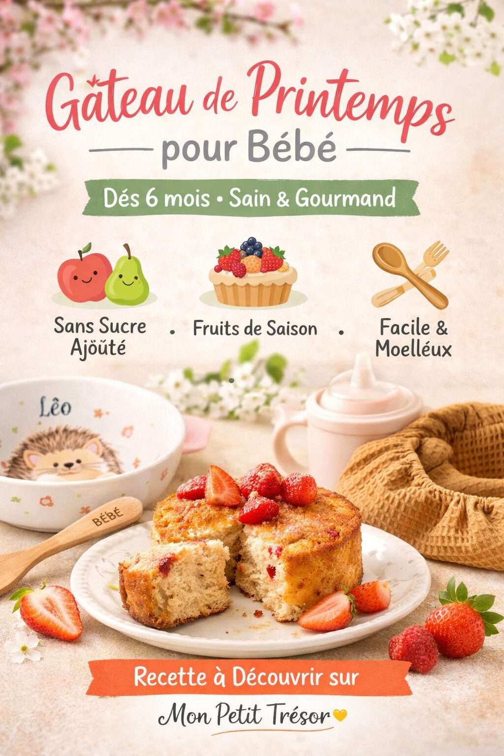 Gâteau de printemps pour bébé dès 6 mois – recette saine Gâteau de printemps pour bébé dès 6 mois – recette saine