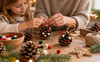 DIY Noël : décorer des pommes de pin avec les enfants